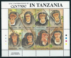 TANZANIA 1992 - MAIMUTE - KLB NESTAMPILAT - MNH - COTA : 18 E (S. COMPLETA) foto