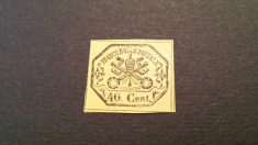 Italia Statul Papal 1867 val. de 40 c nestampilata