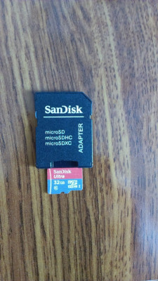 CARD MICROSD 32GB SANDISK ORIGINALE CLASA 10 + ADAPTOR CADOU foto