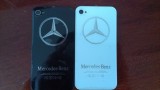 CAPAC SPATE IPHONE 4S CARCASA BATERIE ALB NEGRU ORIGINAL LOGO MERCEDES