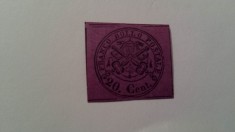 Italia statul papal 1867 val. de 20 c nestampilata
