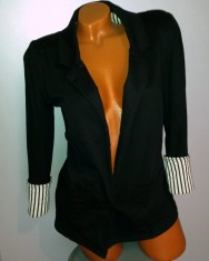 Sacou negru cu mansete in dungi / Denim&amp;amp;amp;Co / marimea S. foto