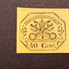 Italia Statul Papal 1867 val. de 40 c nestampilata
