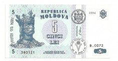 MOLDOVA 5 LEI 1994 UNC!! [1] P-9a foto