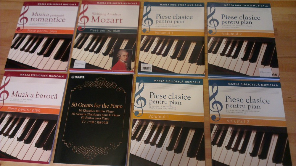 Carte de Colectie cu partituri consacrate pian - "Piese Clasice" , Yamaha  -"50 greats for piano","Romante","Baroc", Beethoven","Mozart"- NOU ,  SIGILAT | arhiva Okazii.ro