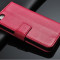 Husa / toc piele fina iPhone 5, 5s, SE, tip flip cover portofel, culoare ROZ