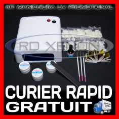 KIT SET UNGHII FALSE GEL UV MANICHIURA - PROMOTIONAL 114,99 LEI + CADOU 3 ORNAMENTE - INCLUDE LAMPA 36W, GELURI, TIPSURI - PRET MINIM, CALITATE MAX foto