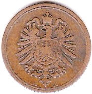Germania 1 PFENNIG 1875 A , cotatia incepe la 7 EURO foto