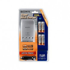 Incarcator rapid Sony - AA/AAA(R3/R6) + 4 acc Sony 2500mAh+ adaptor auto foto