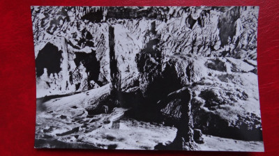 Carte Postala-RPR-Apuseni-Sala Coloanelor din pestera Meziad-cu Taxa stampila foto