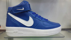 GHETE NIKE AIR FORCE ONE ALBASTRU CU ALB MODEL 2015 foto