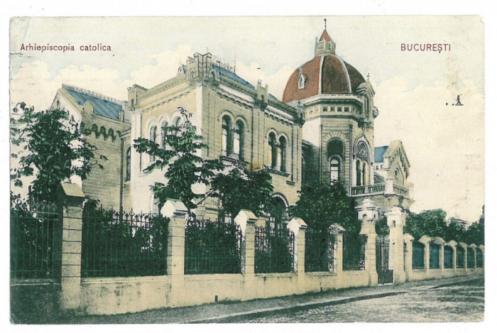 952 - BUCURESTI, Arhiepiscopia Catolica, Romania - old postcard - used - 1904