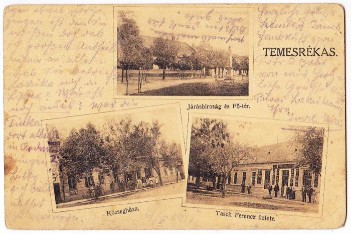 Recas Timisoara Timis carte postala multipla circulata in 1914