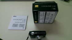 Aparat foto digital Nikon Coolpix L25, 10Mp, Black. +Card 4Gb, cablu de date Nikon, Husa. foto