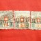 3 Timbre Porto 1910 ,stema cu numar ,Elvetia ,stamp. liniara