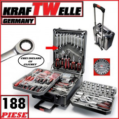 Trusa Scule Universala Chei/Tubulare/Clichet KRAFTWELLE Germany - Professional Line - 188 PIESE foto