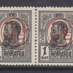 1918 - CAROL I TIPOGRAFIATE SUPRATIPAR P.T.T.-F.F. RASTURNAT - VALOAREA 1 BAN PERECHE - MNH - EROARE !