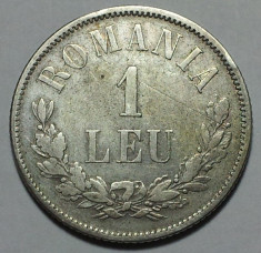 1 Leu 1874 Ag 83,5%, 4,94 g, Romania XF foto