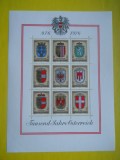 HOPCT AUSTRIA 976-1976 / 1000 ANI AUSTRIA BLOC 9 VAL PROVINCII HERALDICA MNH 166, Nestampilat