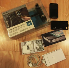 iPhone 4 (Model A1332) 16Gb, Black, LIBER IN ORICE RETEA, STARE IMPECABILA, TOATE ACCESORIILE + Hard Case Black + BELKIN Tune Base pentru auto foto