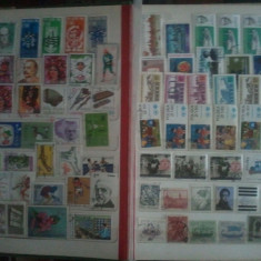 Lot 800 timbre straine,stampilate,colectii complete(cate doua pagini din:Germania,Polonia,Cehia,Slovacia,Ungaria,Cuba,Rusia,Bulgaria)+clasor (gratuit)