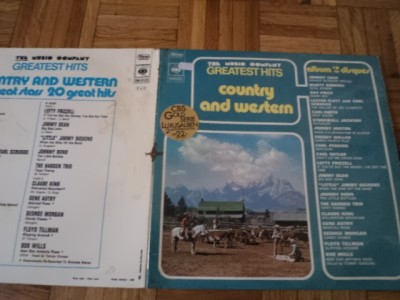 Country and western music 20 greatest hits collection disc vinyl lp muzica vest foto