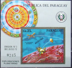 PARAGUAY 1973 - COSMONAUTICA 1 S/S, NEOBLITERATA COTA SC 48$ - PG 023 foto