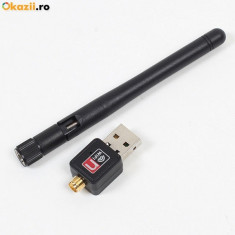 PLACA DE RETEA WIRELESS USB WIFI STICK WIRELESS ADAPTER 150Mb b/g/n CU ANTENA DETASABILA foto