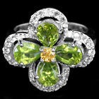 INEL DAMA ARGINT 925 CU PERIDOT ,CITRIN SI TOPAZ ALB MODEL FLOARE (THAILANDA) foto