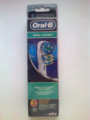 Set de 3 rezerve capete periute dinti electrica ORIGINALE DUAL CLEAN BRAUN OralB foto