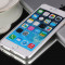Bumper aluminiu argintiu + folie ecran de sticla Iphone 6 4.7 inch