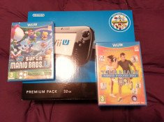 Nintendo Wii U 32 gb+3 jocuri Nintendoland,Super Mario Bros.,Your Shape Fitness Evolved noua,sigilata,garantie foto