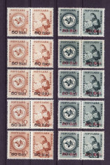 PORTO DUBLE 1950 - SERIE CU FILIGRAN - SUPRATIPAR - MNH foto