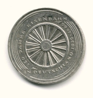 GERMANIA 5 MARCI MARK 1985 G EISENBAHN CAILE FERATE 150 ANI STARE AUNC