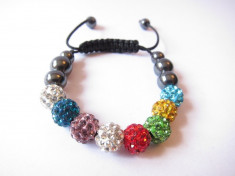 Bratara Baby Shamballa Multicolora cu fir reglabil foto