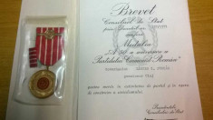 Medalia A 50-a aniv. a Partidului Comunist Roman, cu brevet foto