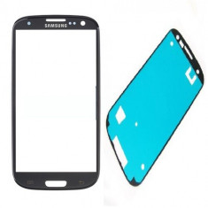 Ecran Geam Sticla Samsung Galaxy S3 Negru Black + Adeziv === CEL MAI BUN PRET === foto