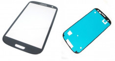 Ecran Geam Sticla Samsung Galaxy S3 Albastru Dark Blue + Adeziv === CEL MAI BUN PRET === foto