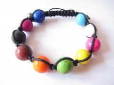 Bratara Shamballa 10 bile multicolora foto