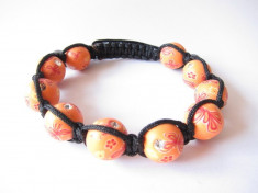 Bratara Shamballa 10 bile orange foto