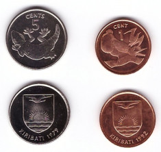 Kiribati set monede 1 si 2 cents UNC foto