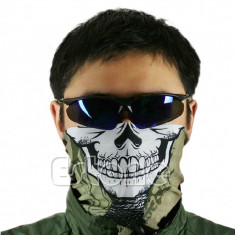 Bandana/Esarfa/Cagula imprimeu camuflaj Cap de Mort. Accesoriu Airsoft/Motor foto