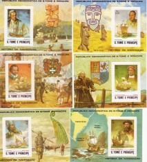6 BLOCURI TIMBRE SAO TOME E PRINCIPE 1982 NAVIGATIE 60 E foto