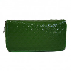 Portofel dama dublu verde cu fermoare tip clutch foto