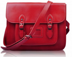 Geanta rosie tip postas englezesc / Geanta rosie Crossbody - Import Anglia foto