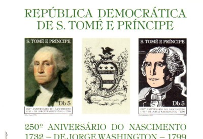 COLITA TIMBRE NED. SAO TOME E PRINCIPE 1982 GEORGE WASHINGTON 25 E foto