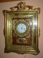ceas muzical tablou in foita de aur anul 1800 deosebit foto