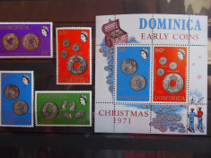Numismatica monede vechi - serie si colita nestampilate MNH - Dominica 1971 foto
