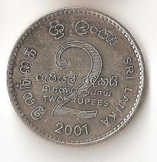 Moneda 2 rupees 2001 - Sri Lanka foto