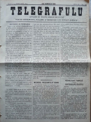 Ziarul Telegrafulu , 27 februarie 1873 foto